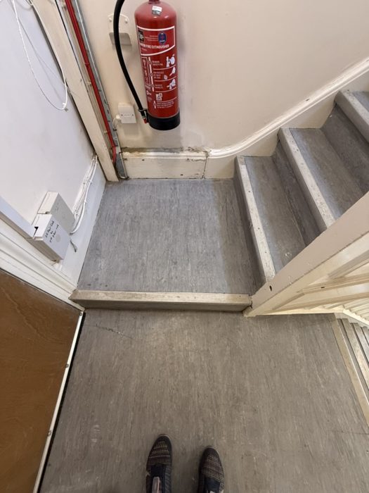 Communal entrance floor after cleaning.